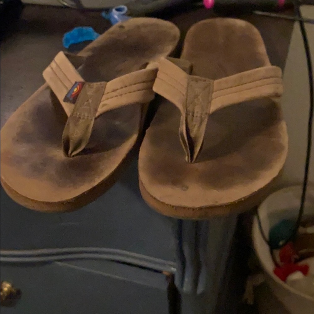 Rainbow flip flops